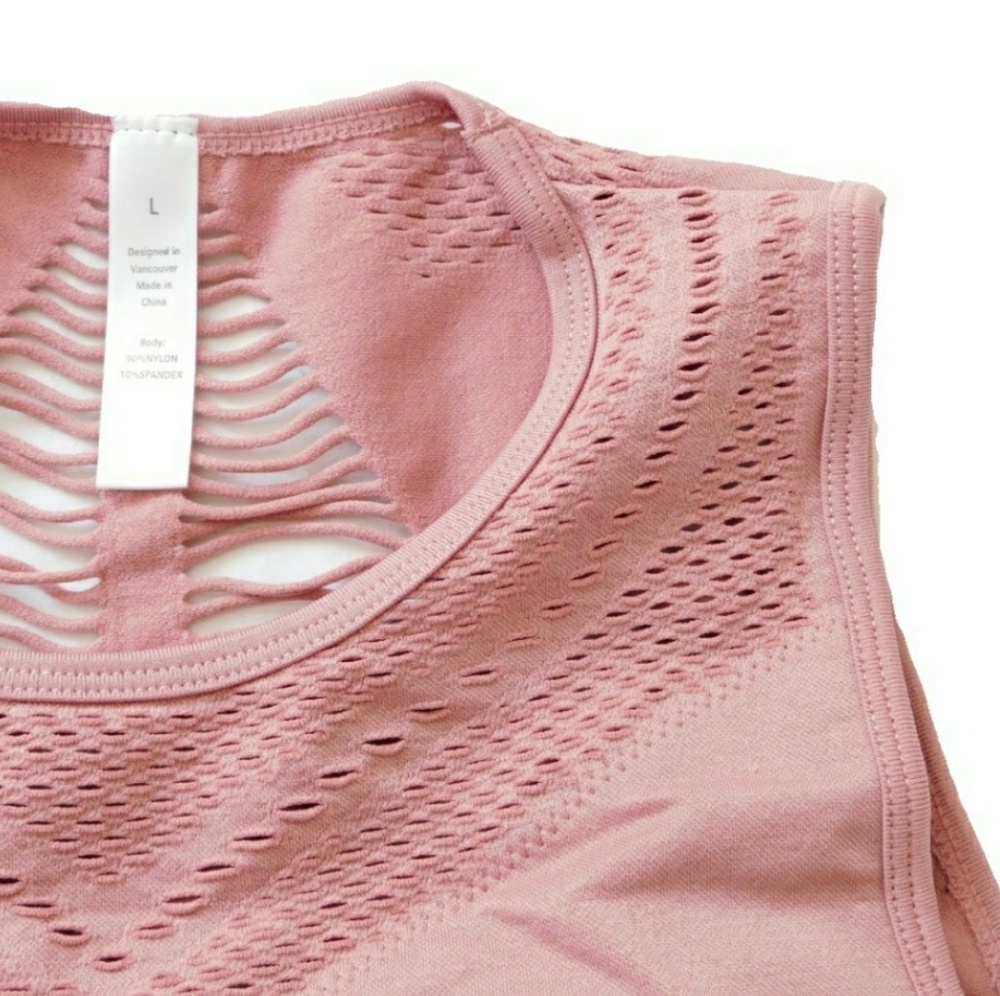 NEW - PINK STRETCH CUT OUT YOGA/WORKOUT BRA - Picture 5 of 8